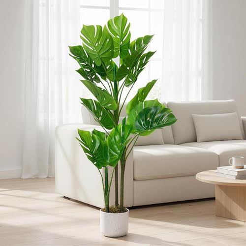 GarveeLife 3.6FT Artificial Monstera Deliciosa, Fake Cheese Plant with Lifelike