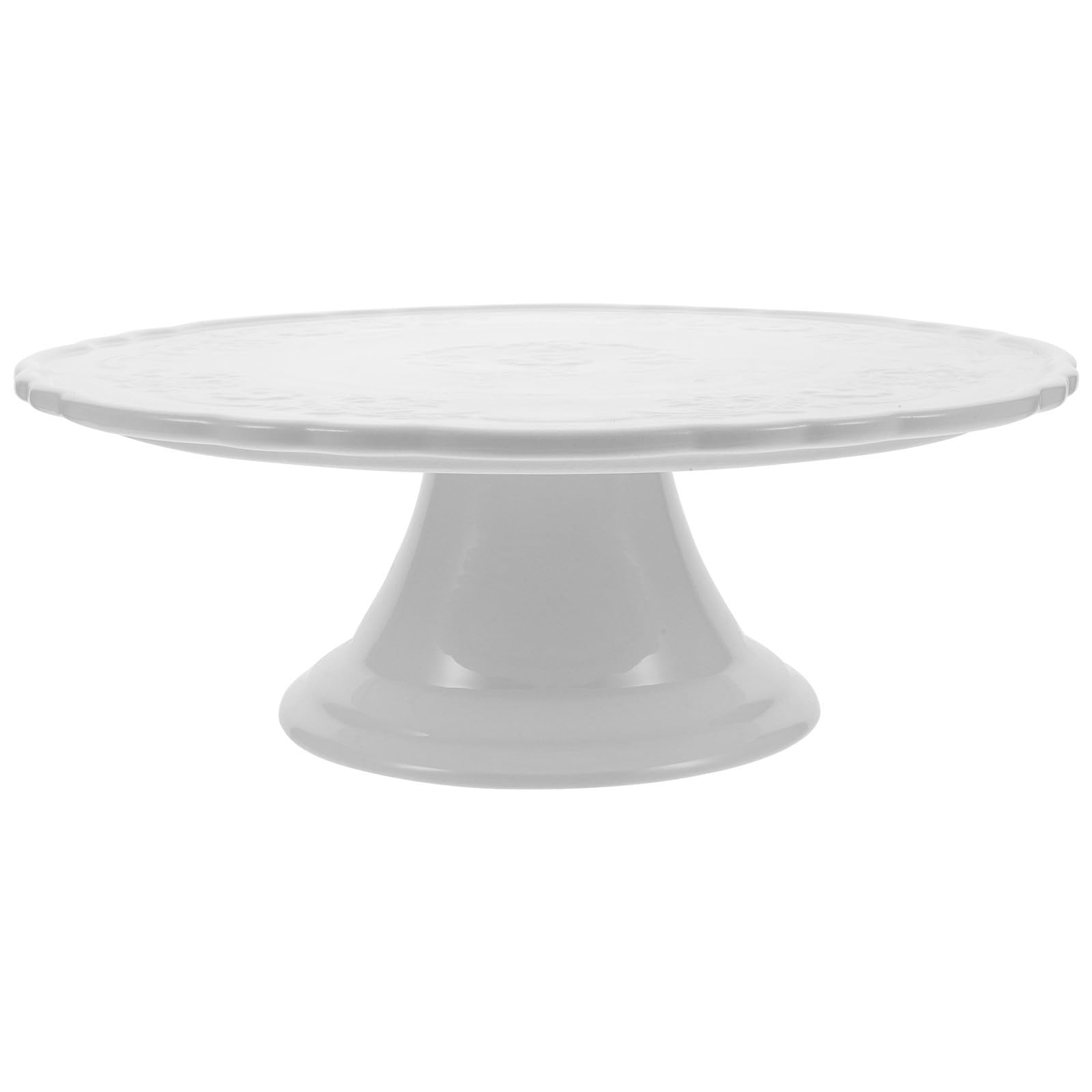Soporte de Cerámica para Tartas Pedestal, Plato de Postres Blanco 28 CM