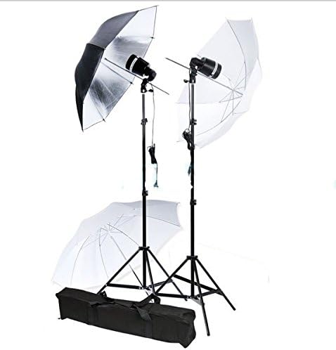 GOWE Photography 2X 72W E27 Screw AC Slave Flash Studio Lighting & Umbrella & Stand Kit