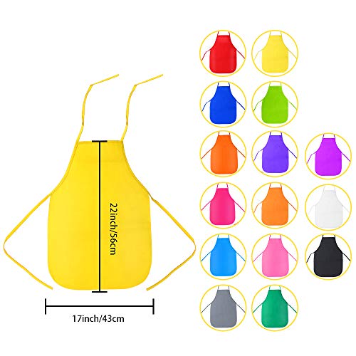 Caydo 15 Pieces Middle Size Kids Painting Apron For Ages 5 To 10, In Kitchen, Classroom, Community Event, Crafts And Art Painting Activity, 15 Colors #TOP3