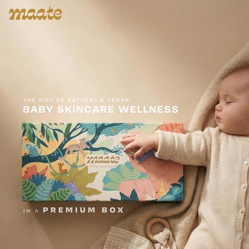Image of Maate Baby Skincare Wellness Box | 6 Skincare and Haircare Newborn Baby Kit | Baby Gift Set for Newborn | Newborn Baby Care Kit | Baby Shower Gift | Gentle on Sensitive Skin