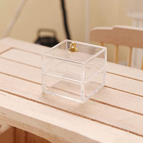 HOMSFOU 5 Pçs Casa De Bonecas Caixa Em Miniatura Mini Recipientes De Armazenamento Transparentes Cai