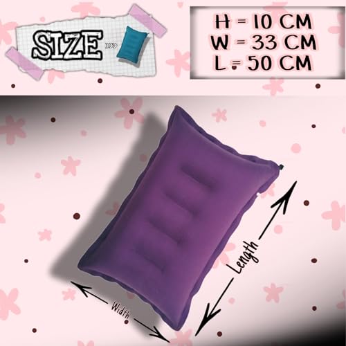 Image of Travel Air Pillow Headrest for Men and Women | Soft Comfort Ultralight Portable Neck Pillow for Travel | Use in Plane Flight Bus and Office with Air Pump (Multicolor) (Pack of 1)