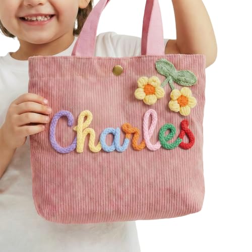 Bolsa Tote de Pana Personalizada con Flor 3D miniatura 4