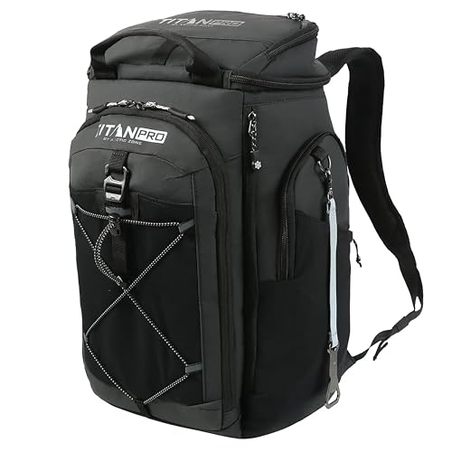 Titan PRO By ARCTIC ZONE Insulated Backpack Cooler with Ice Walls (Black-Black)