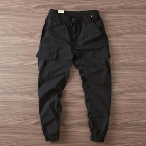 Men Pants Pockets Multi Elastic Waist Summer Cargo Soft Fabric Cargo Clothes4
