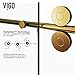 VIGO Elan 56 to 60 in. W x 74 in. H Frameless Sliding Shower Door in Matte Brushed Gold with 3/8 in. (10 mm) Clear Glass-VG6041MGCL6074