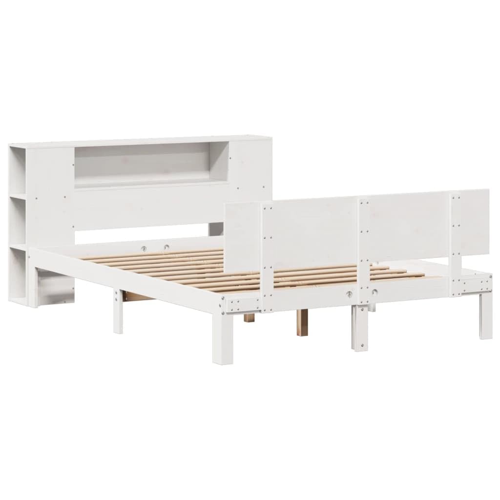vidaXL Letto Libreria senza Materasso Bianco 140x190 cm Legno di Pino