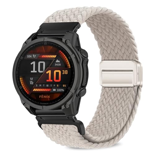 [VanHooc] Quickfit 22mm �o���h Garmin Fenix 8/8 Pro 47mm/Quatix 8/Tactix 8 47mm �i�C���� �N�C�b�N�t�B�b�g �u���C�f�b�h �ґg �L�k�� �}�O�l�b�g �o�b�N�� �ʋC�� ��� ���C�o�b�N