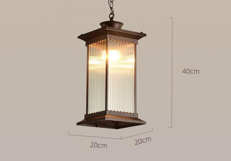 Image of Outdoor Wall Lantern Light, Black Finish, Ribbed Glass Shade and Black Hanging & Gate Light (Half Wall, 1) (Hanging LAMP, 2)