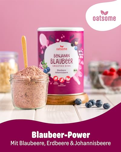 OATSOME® Benjamin Blaubeer | Smoothie Bowl Mit Blaubeere & Johannisbeere | Bio & Vegan | 100% Natürlich & Ohne Zuckerzusatz + Aroma | Einfache Zubereitung | Frühstück | Gefriertrocknung | 400g