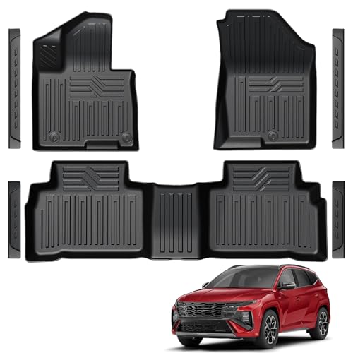 LUMWAY Floor Mats for 2022-2025 2026 Hyundai Tucson Gasoline TPE All Weather Durable Floor Liners Door Sill Guards for Hyundai Tucson Accessories