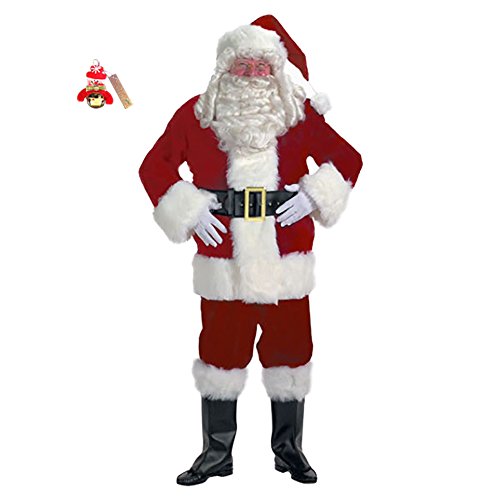 found clover サンタクロース サンタコスプレ クリスマス サンタ コスプレ コスチューム 衣装 クリスマスサンタ サンタクロース メンズ 本格的 本気のサンタクロース 大人 雪ダルマ 飾り付き L (175-190)