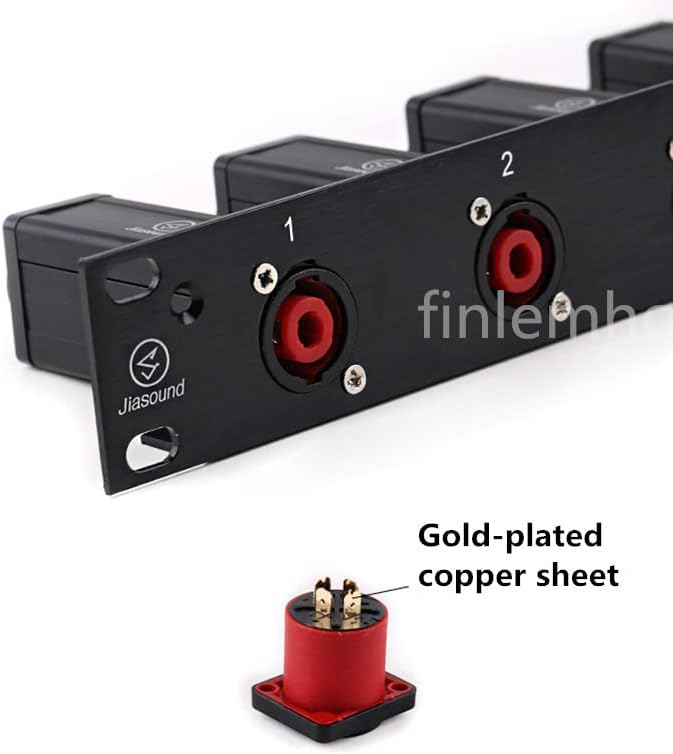 4ピン DJスピーカーコネクタラックパッチパネル8ウェイ1Uスピーキングソケットケーブルフライトケースプロフェッショナルスピーカーオ