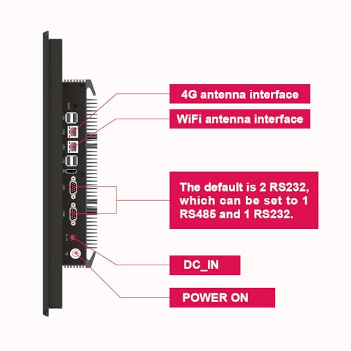 Image of YEYO 19.0 inch Industrial Computer Touch Screen 10 Point Touch Industrial Computer, Resolution 1024 * 768 450nit, RJ45*2 USB*4 com*2 HD*1 WiFi+BT (N5095 /8+128)