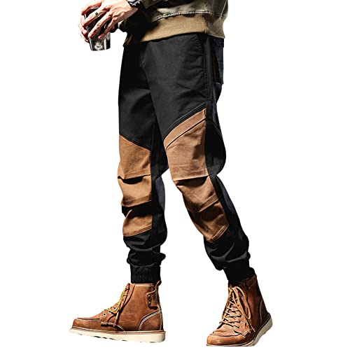 XYGJZ Men's Casual Cargo Pants Outdoor Patckwork Harem Pants RY21