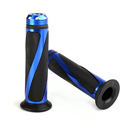 Bonnoeuvre Par 7/8" Motocicleta Perillas Motocicleta Universal Puño Acoples de Manillar Moto Manillar Aluminio (Azul)