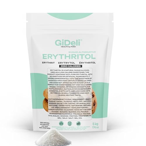 GiDeli Erythritol 5 kg de sucre cristallisé sans calories,...