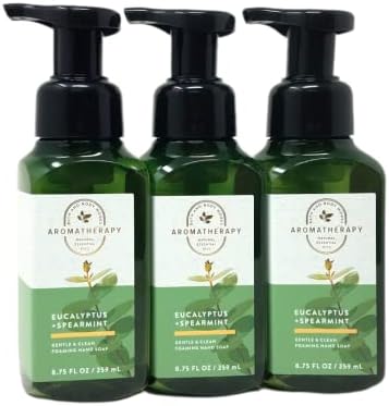 Bath & Body Works Aromatherapy Stress Relief Eucalyptus Spearmint Gentle Foaming Hand Soap 8.75 fl.oz Set of 3