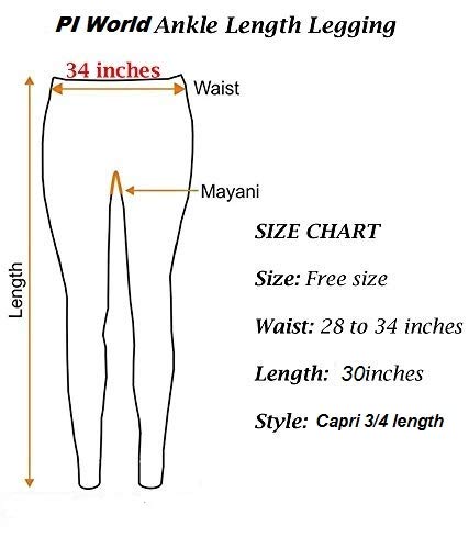 Image of PI World Women's Calf Length Cropped Leggings Cotton Lycra Fabric Slim Fit 3 /4th | Pants