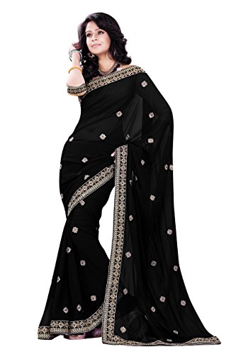 MirchiFashion Indische Kleider Damen Sari mit Ungesteckt ungesehen Oberteil/bluse Party indians saree kleidung Cover