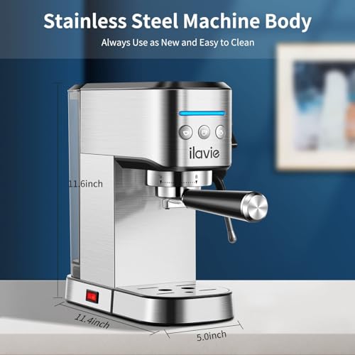Ilavie Espresso Machine With Steamer, 20Bar Espresso Coffee Machine With 1000Ml Removable Water Tank For Cappuccino, Latte, Great Espresso Maker For Dad And Mom thumb #6