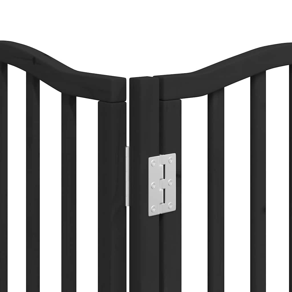 vidaXL Puerta de Perros Plegable 12 Paneles Madera álamo Negra 600 cm, Puerta para Mascotas, Puerta de Seguridad para Perros, Puerta para Perros de Seguridad