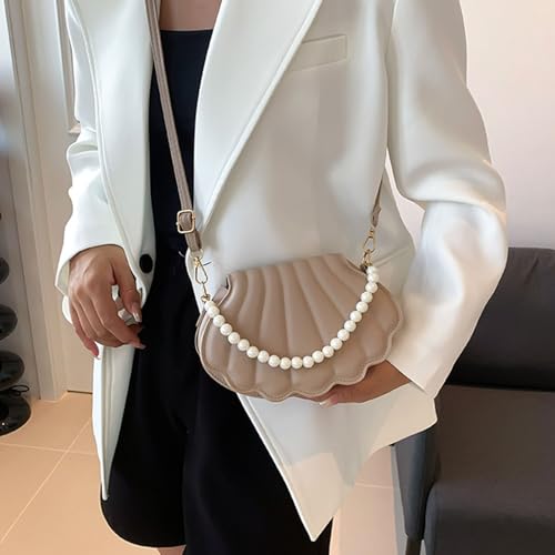 Ocean style shell shape women's bag with pearl chain can be handheld and shoulder carry suitable2