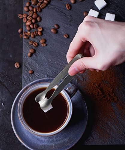 Miniatura 5 de Paquete de 10 pinzas de hielo de acero inoxidable para azúcar, mini pinzas para servir aperitivos, cubitos de hielo, café, bar, té