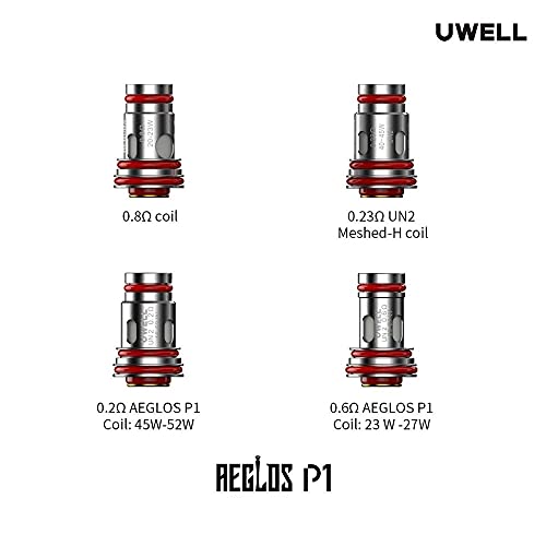 Uwell AEGLOS P1 Pod Mod Coils Verdampferköpfe für E-Zigarette Kein Nikotin (0.6ohm,4 Stück) – Bild 4