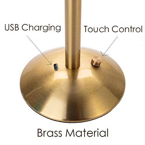 Lámpara de mesa recargable HEQET con dimmer 12'' Oro miniatura 7