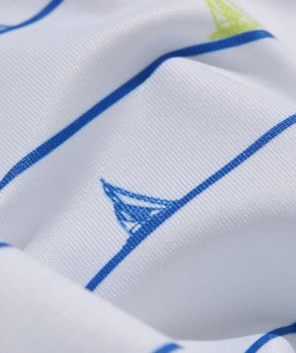 Image of vineyard vines Boys Printed Sankaty Polo, Boat Stripe - White Cap, Small