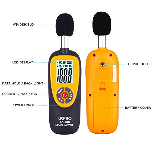 Decibel Meter, Digital Sound Level Meter 30-130 dB Audio Noise Measure Device Dual Ranges HT-90A