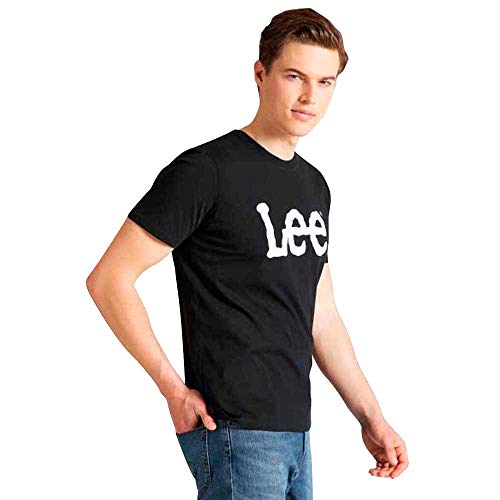 Lee - T Shirt Herren - Regular Fit - Wobbly Logo Tee - Schwarz – Ansicht 4
