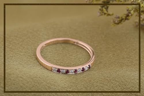 Dazzlingrock Collection 0.10 Carat Round Diamond Wedding Band - 14K Rose Gold, Size 9.5, Anniversary Ring