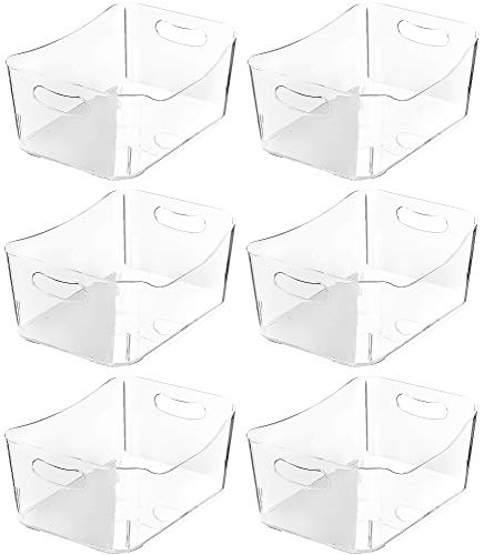 Organizadores y Cajas de Almacenamiento de Plástico Transparente YBM HOME - Set de 6 unidades Medianas, para Cocina, Baño, Juguetes y Despensa miniatura 1