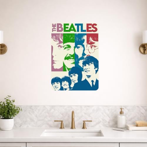 Image of Zesta Bathroom Decor Items Washroom Decor Tin Sign | Aesthetic Posters Wall Poster for Bedroom | Magnetic Cafe Decoration Items /Restaurant Decorations Items | Quirky Home Decor Bar Accent (Beatles)