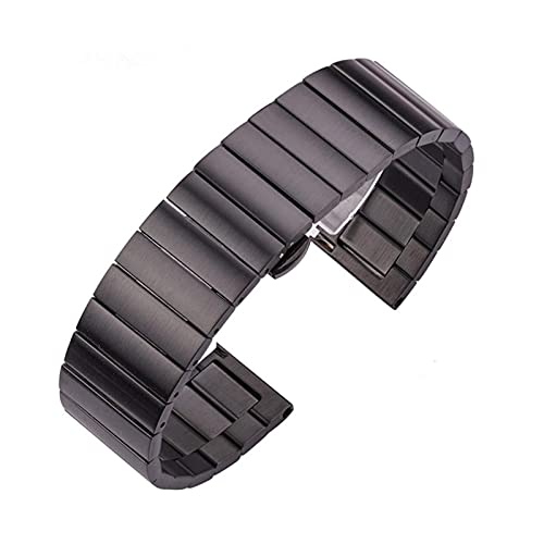 Bracelet de montre en métal noir 22 mm pour remplacer un bracelet usé