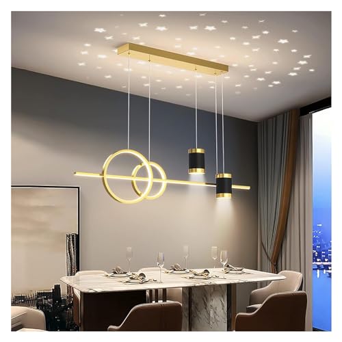 Lustre LED dimmable gris 100cm avec projecteur étoiles suspendu pour îlot