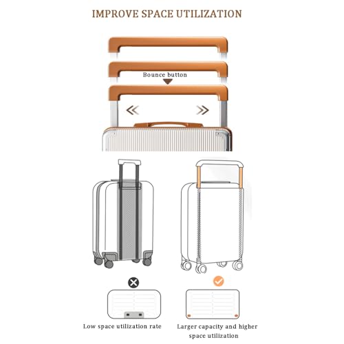 Suitcase Hard Shell Lightweight Suitcase USB Socket with Drinks Tray Case,4,24in3