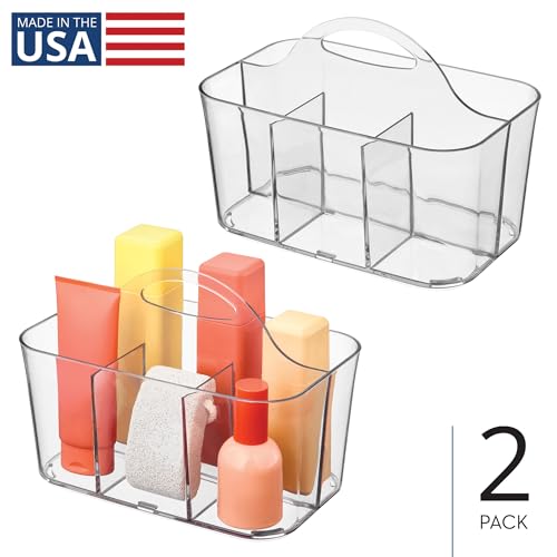 Boîtes de rangement à 4 compartiments iDesign transparentes avec poignée lot de 2 - 3