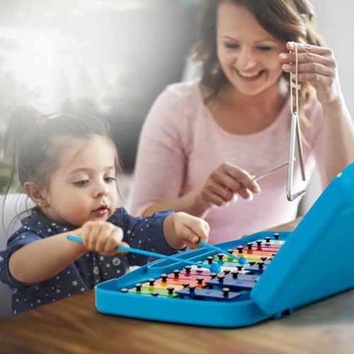 25 Notes Xylophone Multi-Colored Metal Bars Glockenspiel Xylophone with 2pcs Child-Safe Mallets, Xylophone Instrument Music Teaching, Gifts - Thumbnail 6