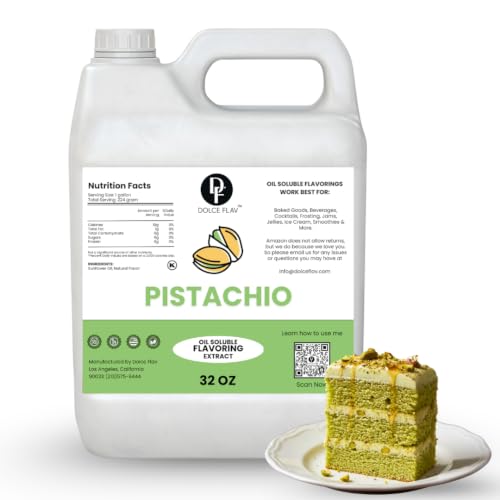 Image of Dolce Flav Natural Pistachio Flavoring Concentrate | Water Soluble | 32 Fl Oz