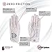 Zero Friction Ladies Compression-Fit Synthetic Golf Glove (2 Pack with Free Pack of tees), Universal Fit One Size, White/Pink