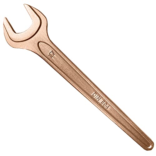 WEDO Non-sparking Single Open End Wrench, Spark-free Safety Spanner,Beryllium Copper,Non-Magnetic,DIN Standard, BAM & FM Certificate,24 * 220mm