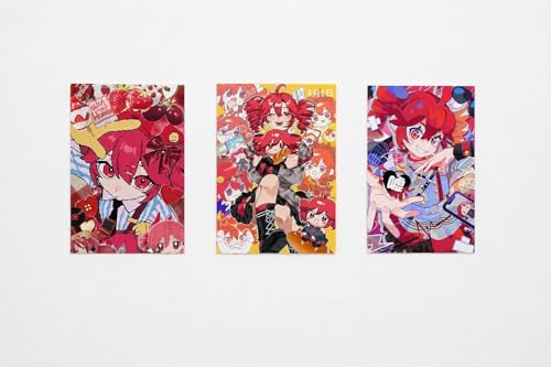 Image of Kasane Teto Anime Poster Set of 3 A3 - Vocaloid Inspired Wall Art Posters for Bedroom, Gaming Room & Anime Room Decor | Manga Aesthetic Japanese Wall Posters | Otaku Anime Merch Unframed