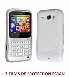 Muzzano F05S05-051547 - Funda para HTC ChaCha, con 3 protectores de pantalla, color blanco Muzzano F05S05-051547 - Funda para HTC ChaCha, con 3 protectores de pantalla, color blanco