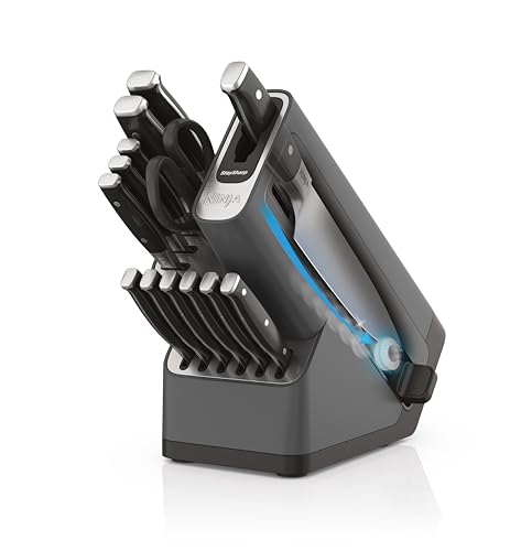 Image of Ninja Foodi StaySharp Knife Block with Integrated Sharpener Deluxe 14-Piece Set, K32014EUUK