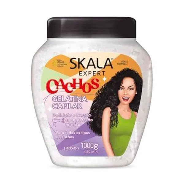 SKALA Gelatina Capilar Cachos 1000 ml – Definición de Rizos, Fijación Ligera y Control del Frizz – Brillo Natural y Elasticidad – Fórmula Vegana para Cabello Rizado y Ondulado