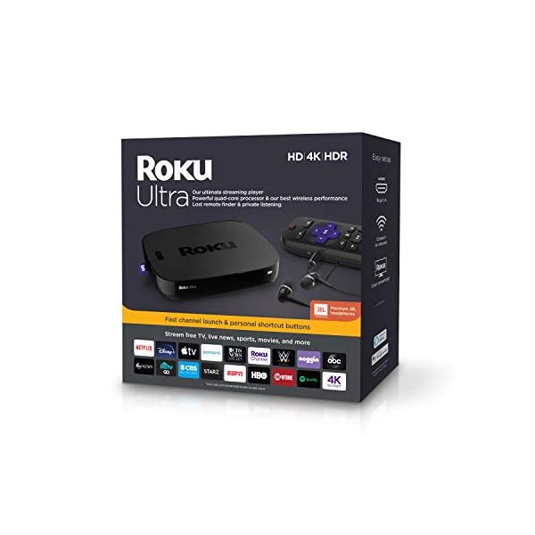 Roku Ultra | Streaming Media Player 4K/HD/HDR with Premium JBL Headphones